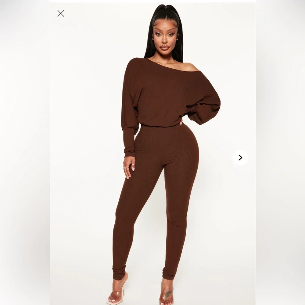 Fashion Nova Brown Jumpsuit🐻 - Picture 2 of 3